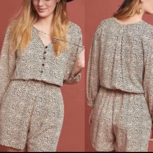 Anthropologie Beachgold animal print Romper Chelsea covet up size small